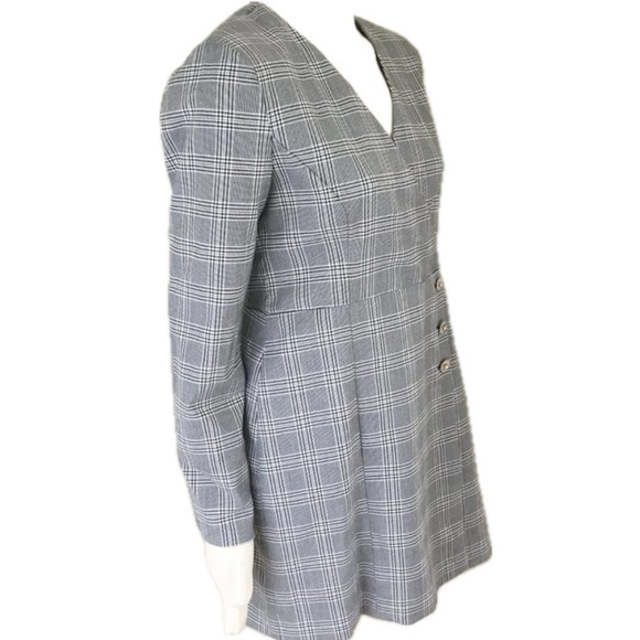 🖤 Zara Gray Plaid Mini Dress Blazer Style | Size XL | runs small - Picture 3 of 11
